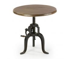 Mesa auxiliar industrial hierro madera