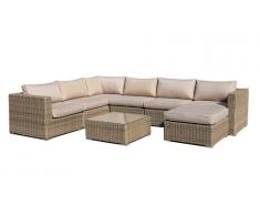 Sofa modular Lounge rattan color natural Kaui