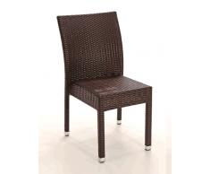 Silla rattan chocolate Kity sin brazos