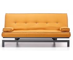 Sofa cama vintage tela mostaza 195