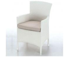 Sillon rattan blanco Artic Toula