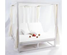 Cama balinesa cortinas aluminio blanco