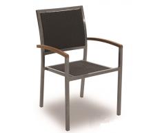 Silla aluminio rattan negro teka Chanty
