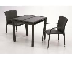 Conjunto rattan chocolate Haiti 2 sillas