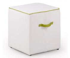 Puf cubo asa blanco lima