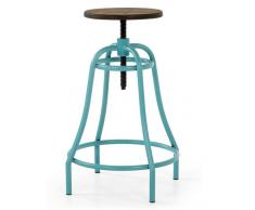 Taburete Bistro vintage elevable turquesa