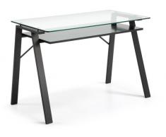 Escritorio metal negro cristal Clichy