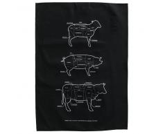Scandinavian Design Factory Paño de cocina Styckdetaljer negro