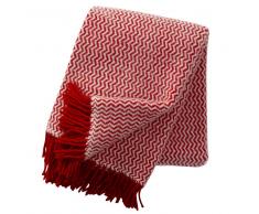 Klippan Yllefabrik Manta de lana Tango rojo-blanco