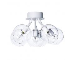 Pholc Plafón de techo Tage blanco-vidrio transparente