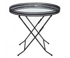 Mesa auxiliar tijera vintage espejo