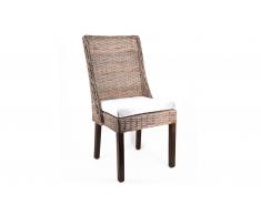 Silla con cojín rattán colonial Aine