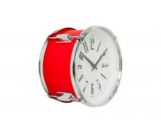 Reloj de pared Drum rojo