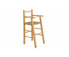 Trona de madera y asiento de paja.
