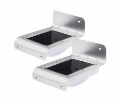 Apliques de pared solares LED detector presencia lamparas jardin ex...
