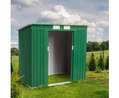 Caseta jardin chapa acero galvanizado làmina verde exterior box MEDIUM