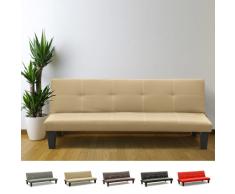 Sofá-cama 3 plazas cuero artificial económico TOPAZIO