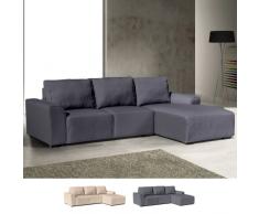 Sofá de la esquina con chaise longue de 3 plazas de tela con apoyab...