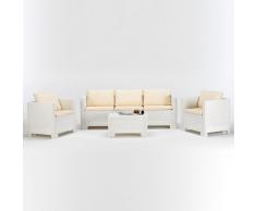 Conjunto de jardin salon Polyrattan muebles de exterior terraza 5 p...