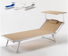 Tumbona de playa grande profesional aluminio parasol piscina ITALIA