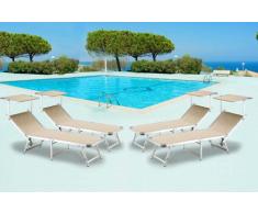 20 Tumbonas de playa plegables aluminio parasol piscina GABICCE