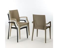 20 sillas reposabrazos Sillones Polyrattan BISTROT ARM Grand Soleil