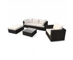 Conjunto de jardin salon Polyrattan trenzado muebles de exterior te...