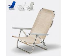 Silla de playa plegable aluminio portatil apoyabrazos piscina GARGANO