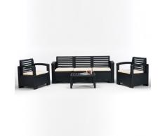 Conjunto de jardin salon resina muebles de exterior terraza respald...