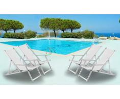 Sillas de playa plegables aluminio portatiles apoyabrazos piscina R...