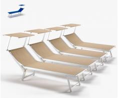 20 Tumbonas de playa aluminio parasol jardin piscina SANTORINI