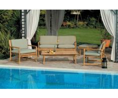 Conjunto de jardín para exterior Bamboo BOMBAY sofá sillones mesa p...