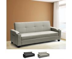 Sofá cama 2 plazas en la piel artificial respaldo reclinable y cont...