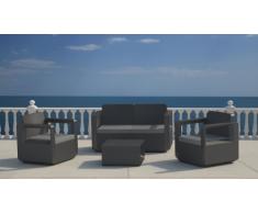 Conjunto de jardín Polyratán exterior 4 plazas VENUS