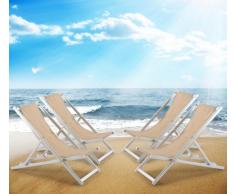 Sillas de playa plegables aluminio portatiles piscina RICCIONE 4 pz