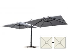 Parasol jardín 3x3 doble brazo de aluminio bar hotel contract OS