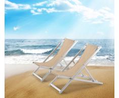 Sillas de playa plegables aluminio portatiles piscina RICCIONE 2 pz