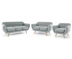 Salón tapizado de tela con sofá de 3 pl + de 2 pl + sillón - Ondigy