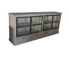 Aparador Chartier 4 puertas acristaladas 4 cajones de madera