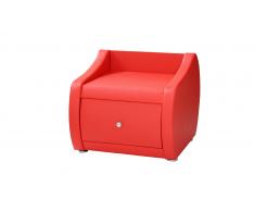 Bombo - Mesilla de noche de diseño de imitación cuero rojo