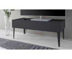 Mueble TV de diseño 2 cajones lacado mate gris Galatik