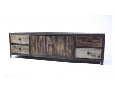 Mueble de TV Koroco 4 cajones 2 puertas de metal y madera