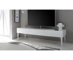 Mueble TV de diseño 3 cajones lacado mate blanco Galatik