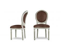 Silla medallón de madera y polipiel – Volga
