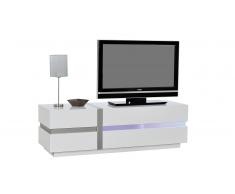Cross - mueble TV 150 cm blanco lacado con luces Led