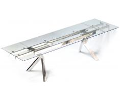 Mesa de comedor de vidrio Metallia