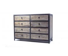 Mueble de almacenaje Koroco 8 cajones de madera y metal