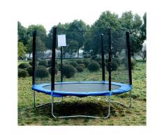 HOMCOM CAMA ELASTICA Ø 305cm + Red Seguridad Set Trampolín Exterior Carga Max 100 Kg