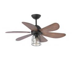 FARO Ventiladores de Techo con luz CHICAGO Ø90CMS 6 PALAS NEGRO 1XE27 60W - 33703