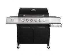 CHARLES BENTLEY Bentley - Barbacoa a gas con 7 quemadores - Quemador lateral - Negro